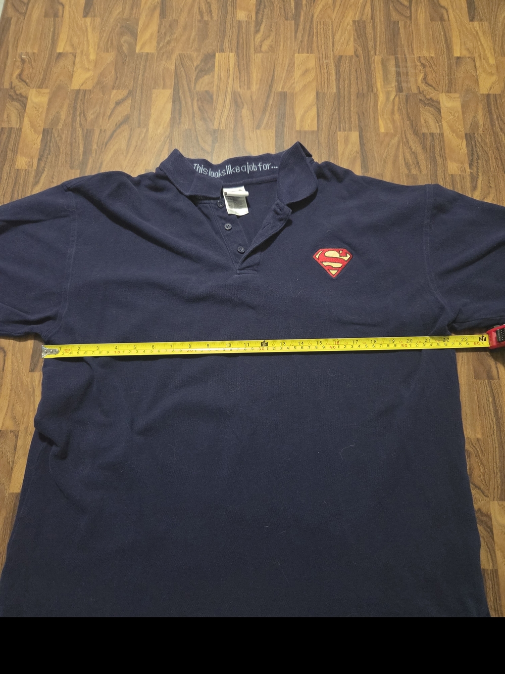 Vintage Superman Polo Shirt Mens XL Blue Y2k Warner Bros. Embroidered Logo